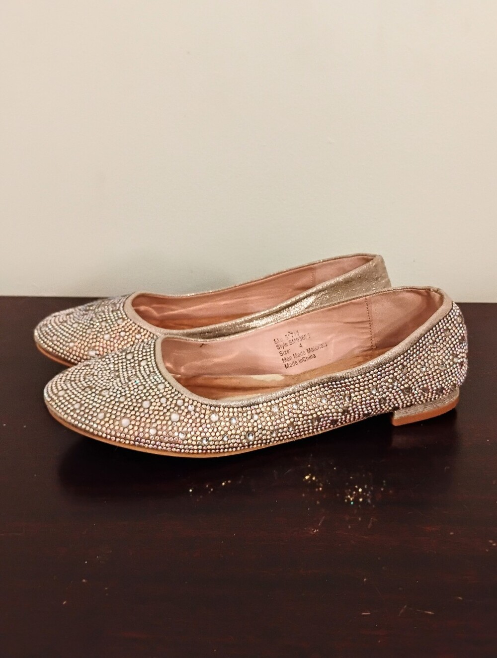 Badgley Mischka Rhinestone Ballet Flats - Size 4